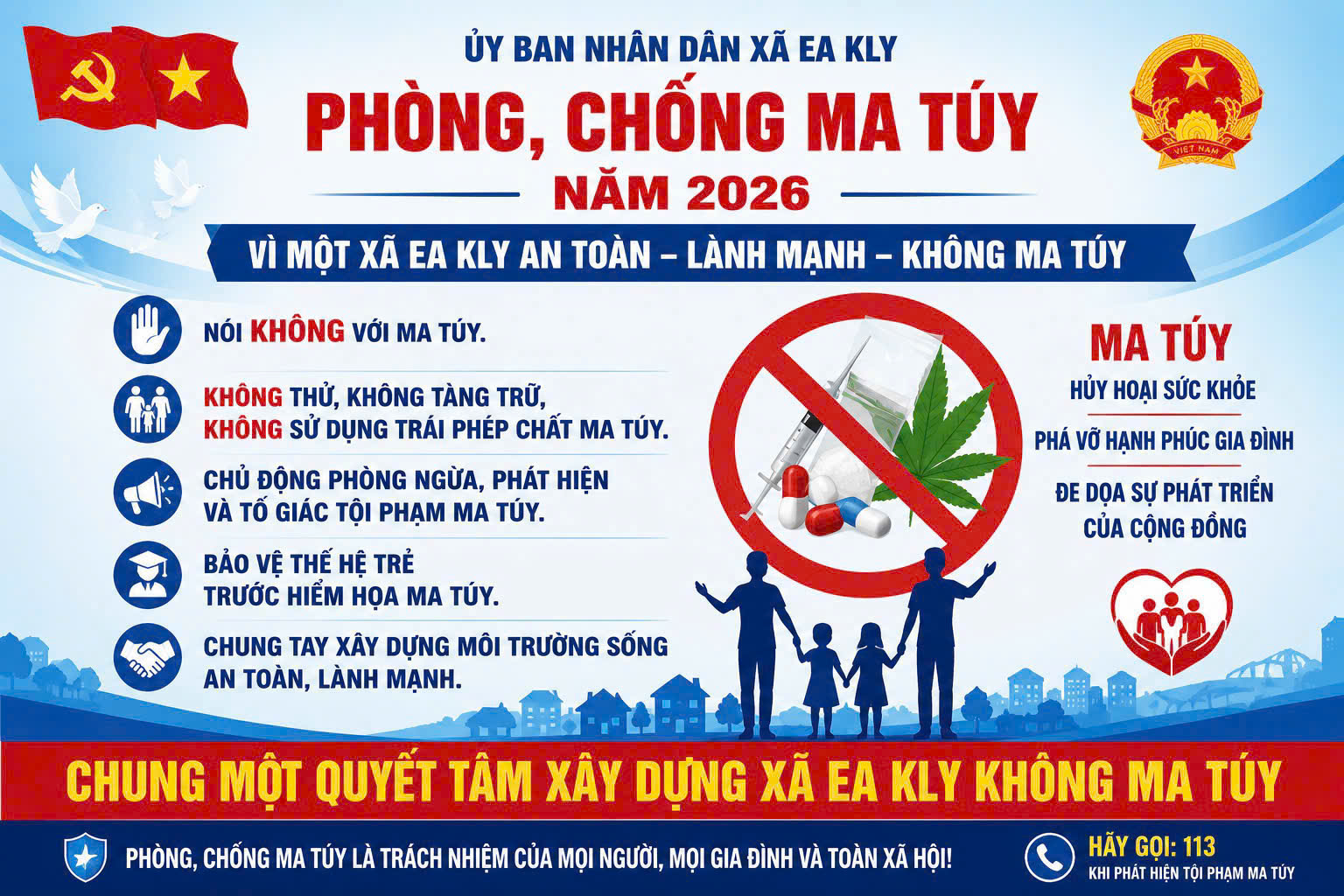 EA KLY TĂNG CƯỜNG TUYÊN TRUYỀN PHÒNG, CHỐNG MA TÚY NĂM 2026