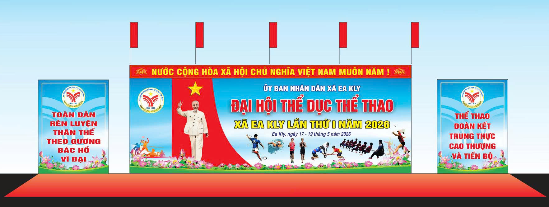 Xã Ea Kly khẩn trương chuẩn bị tổ chức Đại hội Thể dục Thể thao  lần thứ I năm 2026
